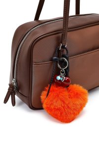 کیف زنانه قهوه‌ای بنددار با اکسسوری دری مد