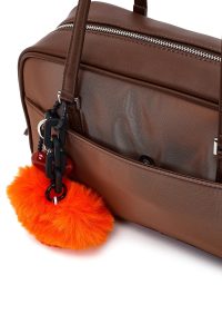 کیف زنانه قهوه‌ای بنددار با اکسسوری دری مد