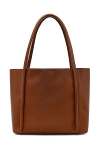 کیف زنانه قهوه‌ای طرح‌دار بنددار دری مد