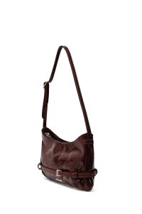 کیف زنانه قهوه‌ای کوچک چرمی دری مد