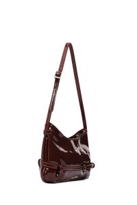 کیف زنانه قهوه‌ای کوچک چرمی دری مد