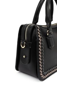 کیف زنانه مشکی بلند با جزئیات بافت دری مد