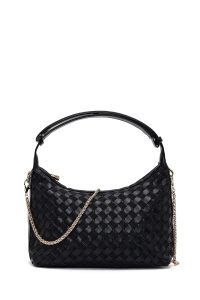 کیف زنانه مشکی بلند بافت مینی دری مد