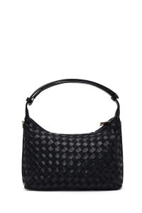 کیف زنانه مشکی بلند بافت مینی دری مد