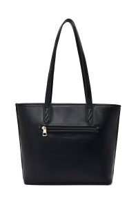 کیف زنانه مشکی بلند بنددار با اکسسوری دری مد