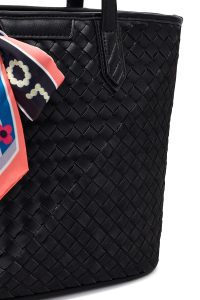 کیف زنانه مشکی بلند بنددار با اکسسوری دری مد