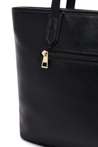 کیف زنانه مشکی بلند بنددار با اکسسوری دری مد