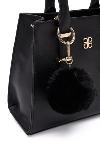 کیف زنانه مشکی بلند بنددار با اکسسوری دری مد