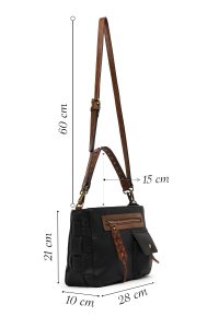 کیف زنانه مشکی بلند بنددار دری مد