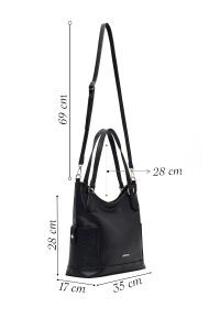 کیف زنانه مشکی بلند بنددار دری مد