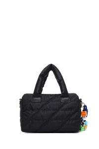 کیف زنانه مشکی بلند بنددار پارچه‌ای دری مد