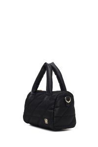 کیف زنانه مشکی بلند بنددار پارچه‌ای دری مد