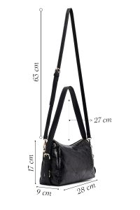 کیف زنانه مشکی بلند بنددار چارمی دری مد