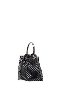 کیف زنانه مشکی بلند زنجیری سنگی مینی مراسم دری مد