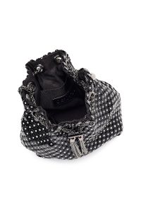 کیف زنانه مشکی بلند زنجیری سنگی مینی مراسم دری مد