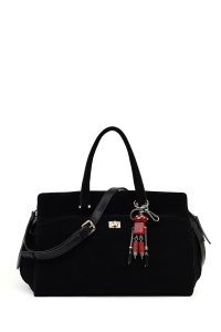 کیف زنانه مشکی بلند سوئیت با اکسسوری دری مد