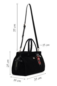 کیف زنانه مشکی بلند سوئیت با اکسسوری دری مد