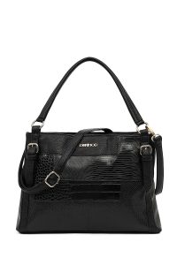 کیف زنانه مشکی بلند طرح‌دار دری مد