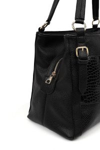 کیف زنانه مشکی بلند طرح‌دار دری مد