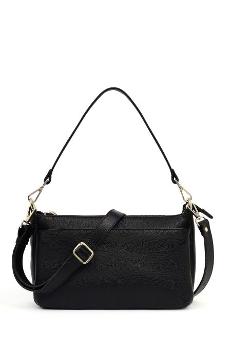 کیف زنانه مشکی بلند چرمی دری مد