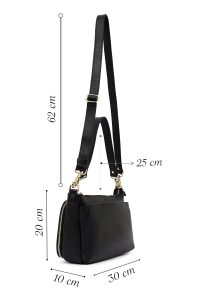 کیف زنانه مشکی بلند چرمی دری مد