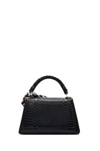 کیف زنانه مشکی بلند کروکو طرح‌دار کلاسیک دری مد