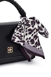 کیف زنانه مشکی بلند کروکو طرح‌دار کلاسیک دری مد