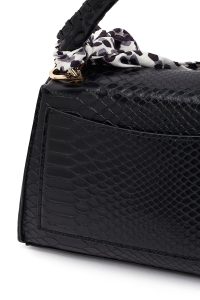 کیف زنانه مشکی بلند کروکو طرح‌دار کلاسیک دری مد