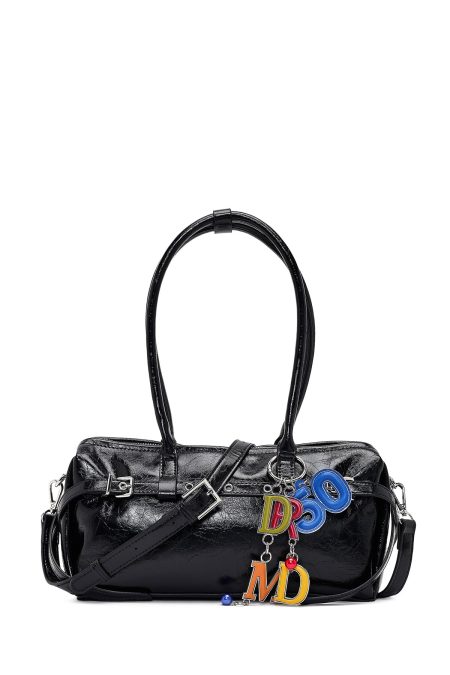 کیف زنانه مشکی بنددار با اکسسوری دری مد