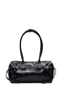 کیف زنانه مشکی بنددار با اکسسوری دری مد