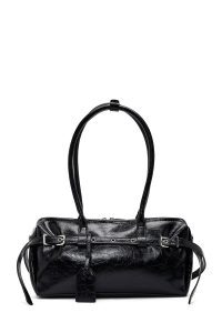 کیف زنانه مشکی بنددار با اکسسوری دری مد