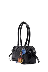 کیف زنانه مشکی بنددار با اکسسوری دری مد