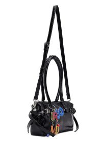 کیف زنانه مشکی بنددار با اکسسوری دری مد