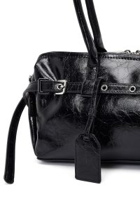 کیف زنانه مشکی بنددار با اکسسوری دری مد