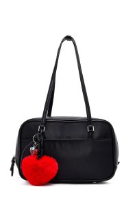 کیف زنانه مشکی بنددار با اکسسوری دری مد