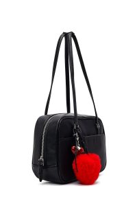 کیف زنانه مشکی بنددار با اکسسوری دری مد