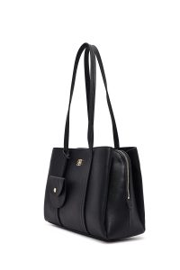 کیف زنانه مشکی بنددار با اکسسوری دری مد