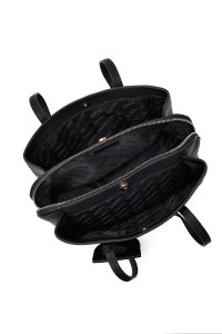 کیف زنانه مشکی بنددار با اکسسوری دری مد