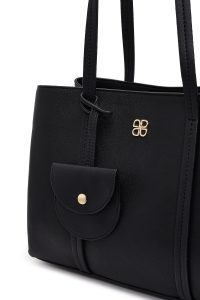 کیف زنانه مشکی بنددار با اکسسوری دری مد