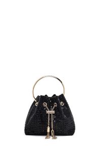 کیف زنانه مشکی سنگی مینی مراسم دری مد