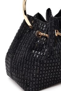 کیف زنانه مشکی سنگی مینی مراسم دری مد