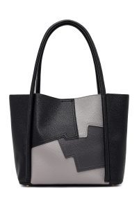 کیف زنانه مشکی طرح‌دار بنددار دری مد