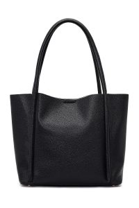 کیف زنانه مشکی طرح‌دار بنددار دری مد