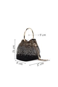 کیف زنانه مشکی مینی سنگی مراسم دری مد