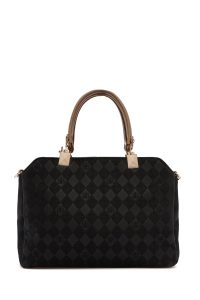 کیف زنانه مشکی چاپ‌دار دوشی بلند دری مد