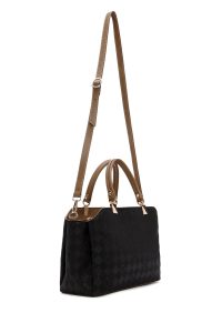 کیف زنانه مشکی چاپ‌دار دوشی بلند دری مد