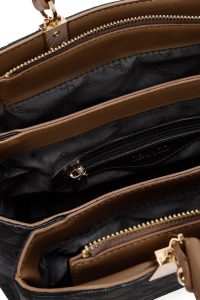 کیف زنانه مشکی چاپ‌دار دوشی بلند دری مد