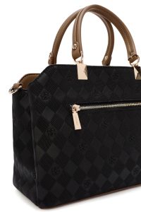 کیف زنانه مشکی چاپ‌دار دوشی بلند دری مد