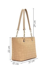 کیف زنانه کرم طرح‌دار دری مد