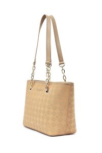 کیف زنانه کرم طرح‌دار دری مد